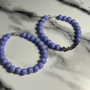 Lavender Beaded Bracelet Set | 8 mm Beads | Relaxation & Balance